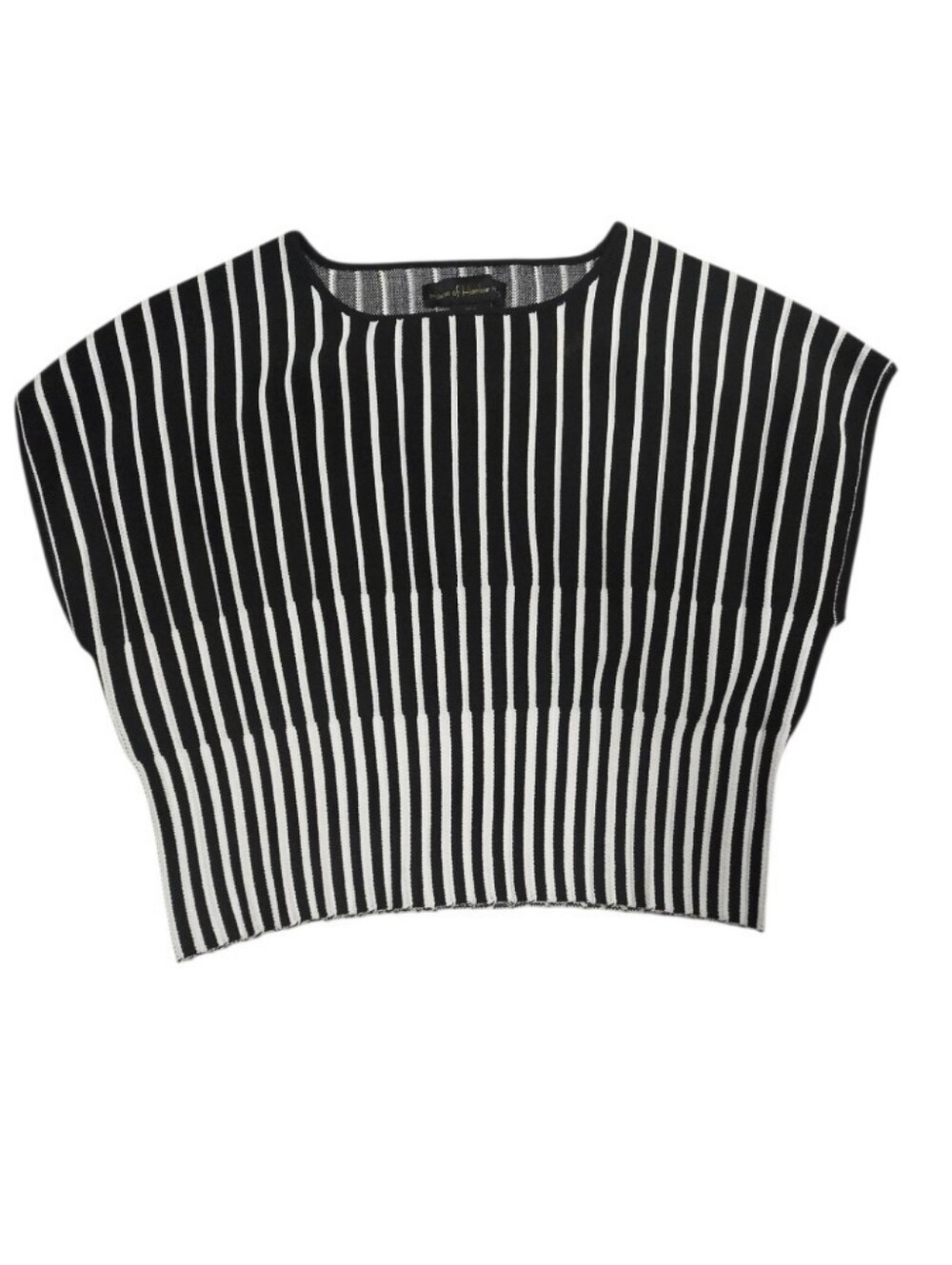 House of Harlow 1960 Striped Knit Crop Top S Quiet Luxury Parisian Chic
